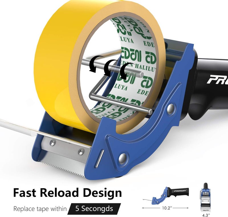Prosun Fast Reload 2 Inch Tape Gun Dispenser Packing Packaging Sealing Cutter Blue - Image 2